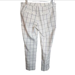 Banana Republic White and Blue Checkered Chinos